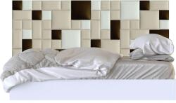 Kerma Design Műbőr falvédő-96 V-16 faldekoráció (200x75 cm) fehér, beige, barna falpanelekből