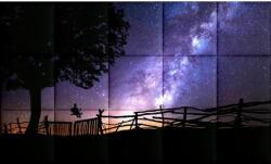 Kerma Design Éjszaka KERMA-69 nyomtatott csillagok fa hinta műbőr falikép