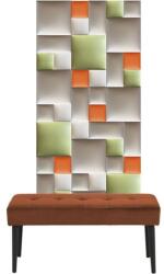 Kerma Design Előszobafal-32 műbőr design modern falpanel dekoráció, beige, sárga, zöld, fehér színek