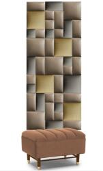 Kerma Design Előszobafal-44 hőszigetelő barna, drapp, arany színű műbőr falpanelekből