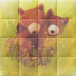 Kerma Design Gabillustrator-9 macik medve rajz nyomtatott műbőr falikép gyerekszobába