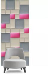 Kerma Design Előszobafal-40 hangszigetelő 2cm vastag műbőr falpanelekből, beige, rózsaszín, szürke színű