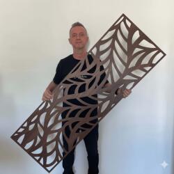  Fali dekorpanel, ágak minta, 50x150 cm, 3 mm HDF - FP4 dió fa színű falburkolat