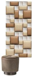 Kerma Design Előszobafal-33 decor műbőr 3d falpanelekből, beige, arany színek