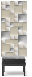 Kerma Design Előszobafal-37 házilag felrakható beige, fehér színű textilbőr dekor falpanelekből