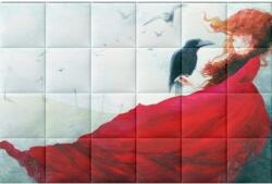 Kerma Design Gabillustrator-1 lány mese illusztráció nyomtatott műbőr falikép