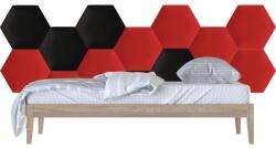 Kerma Design Kerma piros és fekete színű hatszög trendi műbőr falburkoló falvédő-38