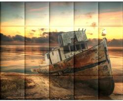 Kerma Design Hajó KERMA-81 tenger nyomtatott műbőr dekorpanel falikép