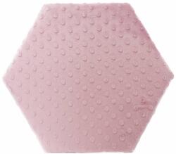  KERMA Hexagon falpanel minky textil gyermek falburkolat, több színben - Dusty baby pink minkyg4