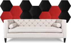 Kerma Design Kerma fekete és piros színű hatszög 3D műbőr dekor falvédő-26