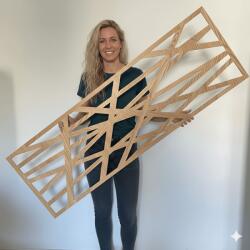  Fali dekorpanel, Vonal minta, 50x150 cm, 3 mm HDF - FP16 fa sonoma tölgy fa színű falburkolat