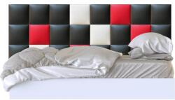 Kerma Design Műbőr falvédő-17 modern praktikus faldekoráció (200x75 cm), fehér, fekete, piros panelekből