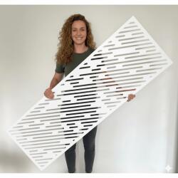  Fali dekorpanel, Vektor minta, 50x150 cm, 3 mm HDF - FP15 fehér színű fa falburkolat