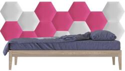 Kerma Design Kerma 3D falpanelek, műbőr fehér és rózsaszín színű hatszög trendi falvédő-43