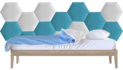 Kerma Design Kerma fehér és kék színű hatszög, 3d falipanel falvédők, trendi szoba falvédő-30