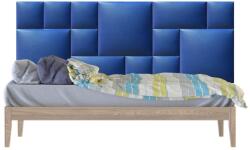 Kerma Design Műbőr falvédő-65 faldekoráció, falvédő ágy mellé (200x75 cm), kék színű