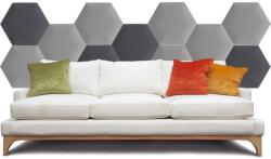 Kerma Design Kerma 3D falpanelek, műbőr, világos és sötét szürke színű hatszög, design burkolat, modern falvédő-28