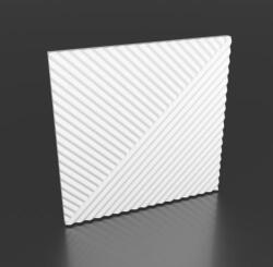  SLOMKI 2 csíkos bordázott fehér festhető polisztirol falpanel (50x50cm)