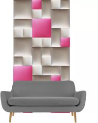 Kerma Design Előszobafal-29 minőségi kerma műbőr dekorpanelekből, rózsaszín, törtfehér és fényes panelek