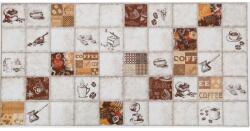 Flexwall PVC falburkolat Espresso konyhai kávés PVC falpanel, barna csempe 96, 5x48, 5 cm