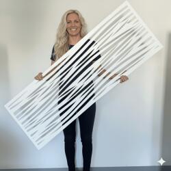  Fali dekorpanel, hullám minta, 50x150 cm, 3 mm HDF - FP2 fehér falburkolat