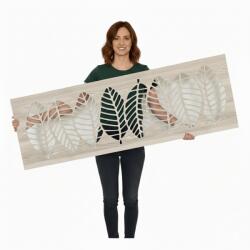 Fali dekorpanel, levél minta, 50x150 cm, 3 mm HDF - FP3 sonoma tölgy falburkolat