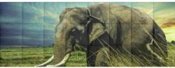 Kerma Design Elefánt-3 állatos színes nyomtatott műbőr falvédő, ágy mellé (200x75 cm)