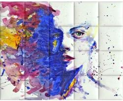 Kerma Design Absztrakt-14 KERMA-113 női arc dekorpanel nyomtatott műbőr falikép