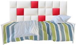 Kerma Design Műbőr falvédő-2 faldekoráció (200x75 cm) piros és fehér kárpitozott falpanelekből