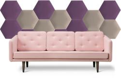 Kerma Design Kerma lila és bézs színű hatszög trendi, szintetikus bőr falvédő-39