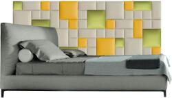 Kerma Design Műbőr falvédő-83 V-3 faldekoráció, ágy mellé (200x75 cm) beige, sárga, zöld falpanelekből