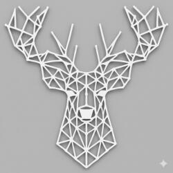  Fali dekoráció, szarvas , 47, 5x47, 5 cm, 3 mm HDF - Fehér színű fa falburkolat FPD-11