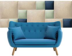 Kerma Design Bézs színű modern textil falvédő-7 (200x75 cm) zöld és kék árnyalatú Kerma falpanelekkel