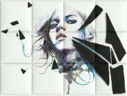 Kerma Design Absztrakt-9 KERMA-104 női arc modern nyomtatott műbőr falikép