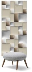 Kerma Design Előszobafal-38 modern falpanel ötletes faldekoráció, beige, fehér és ezüst panelekből