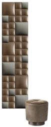 Kerma Design Előszobafal-4 stílusos műbőr bronz és szürke színű dekor falpanelekből