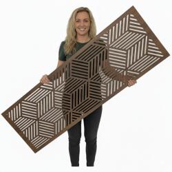  Fali dekorpanel, doboz minta, 50x150 cm, 3 mm HDF - FP11 dió fa falburkolat