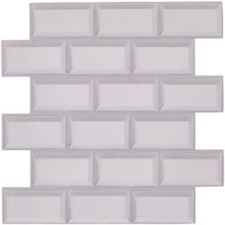 Öntapadós fehér metró csempe falpanel 30x30 cm (4 db)