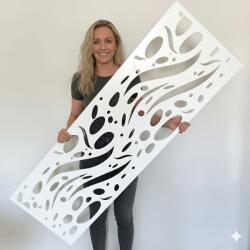  Fali dekorpanel, csepp minta, 50x150 cm, 3 mm HDF - FP17 fa fehér falburkolat