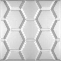  Polistar Hexagon fehér festhető falpanel (50×50 cm), hatszög mintás burkolat