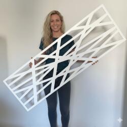  Fali dekorpanel, Vonal minta, 50x150 cm, 3 mm HDF - FP16 fa Fehér színű falburkolat