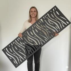  Fali dekorpanel, hullámos minta, 50x150 cm, 3 mm HDF - FP5 fa antracit falburkolat