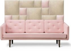 Kerma Design Bézs színű modern textil falvédő-20 (200x75 cm) rózsaszín falpanelekkel