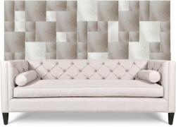 Kerma Design Szürke színű modern textil falvédő-18 (200x75 cm) fehér panelekkel