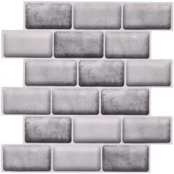 Öntapadós szivacsos szürkésfehér tégla falpanel 30x30 cm (4 db)