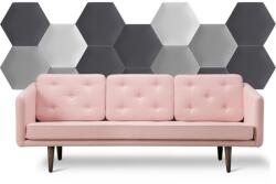 Kerma Design Kerma szürke és fehér színű hatszög dekorpanel műbőr, kész falvédő-31