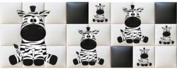 Kerma Design Zebra állatos gyerekszoba vidám nyomtatott 3d műbőr falvédő (200x75 cm)