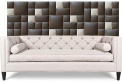 Kerma Design Műbőr falvédő-28 faldekoráció (200x75 cm) beige és barna kárpitozott falpanelekből