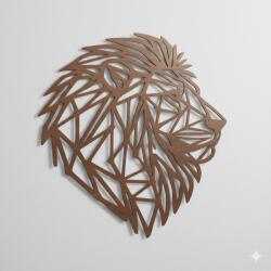  Fali dekoráció, oroszlán , 47, 5x47, 5 cm, 3 mm HDF - dió fa színű falburkolat FPD-8