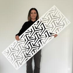  Fali dekorpanel, nyíl mintázat, 50x150 cm, 3 mm HDF - Fehér falburkolat FP-7